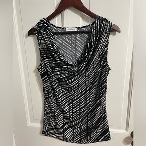 Calvin Klein Black and White Scoop Neck Tank Top